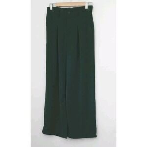 BTFBM Pants Women's Size Medium Dark Green Wide Leg Zip Up Pockets Pre-owned
